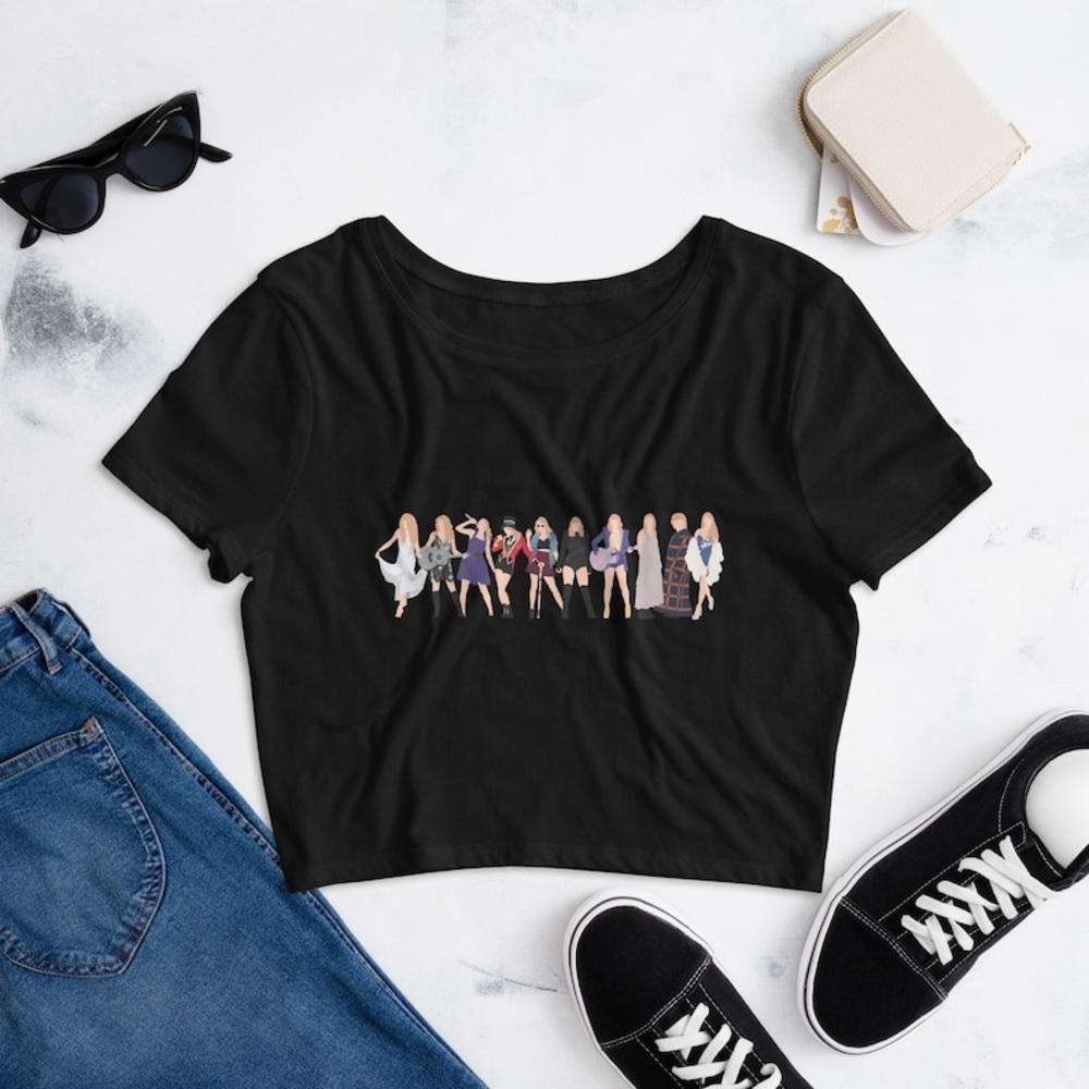 Double Sided Taylor Swift Tour Inspired Women’s Crop Tee